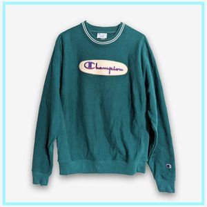 Champion Reverse Weave Crewneck Sweatshirt Medium Green